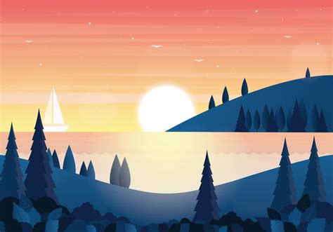 Vector Beautiful Landscape Illustration 225472 Vector Art at Vecteezy