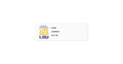 Love Purple Live Gold LSU Logo Label | Zazzle