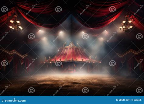 Circus Tent with Illuminations at Night. Generative AI Stock Image - Image of circus, carnival ...