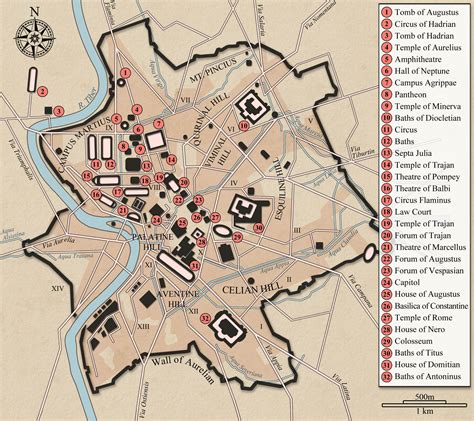 Ancient Rome city map - Ancient Rome city layout map (Lazio - Italy)