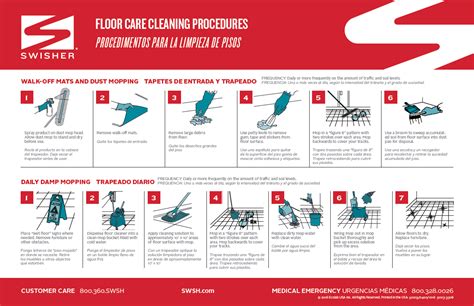 Swisher Floor Care Cleaning Procedures Wall Chart