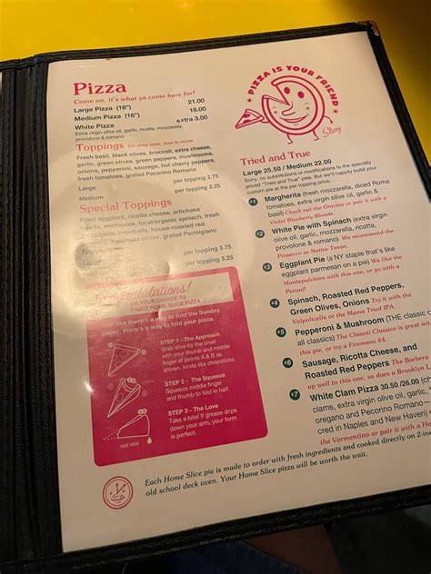 Menu at Home Slice Pizza pizzeria, Austin, S Congress Ave