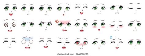 Manga Expression Anime Girl Facial Expressions Stock Vector (Royalty Free) 1814578493 | Shutterstock