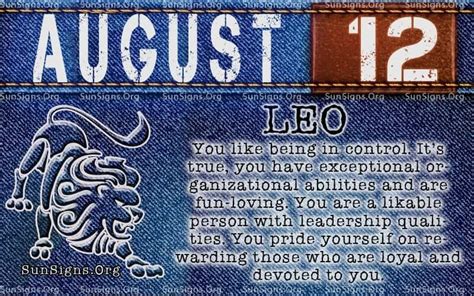 August 12 Zodiac Horoscope Birthday Personality | SunSigns.Org