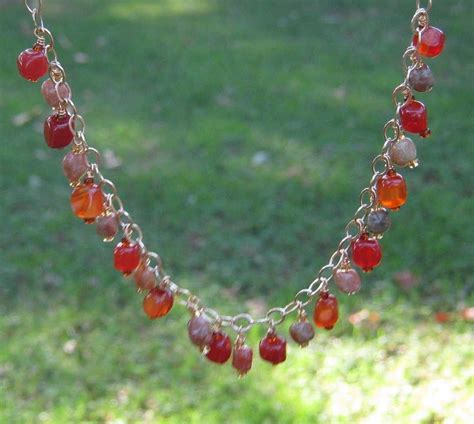 Custom Made Autumn Jasper And Carnelian Gold Dangle Bracelet - Free Shipping by Windflower ...