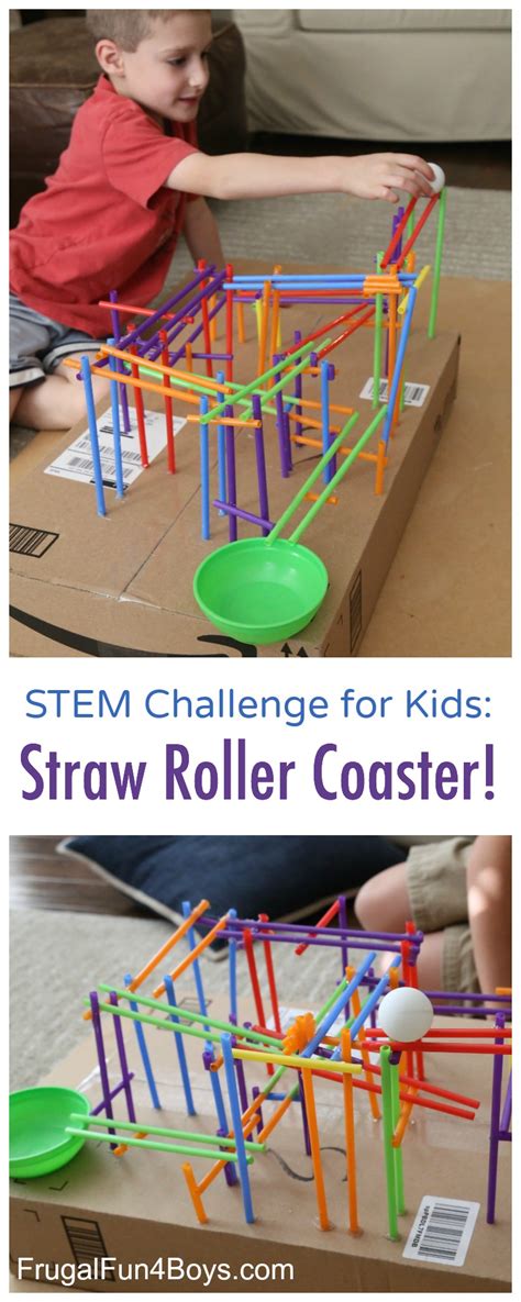 Engineering Project for Kids: Build a Straw Roller Coaster! - Frugal Fun For Boys and Girls