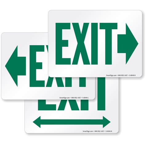 Exit with Green Right Arrow Direction Sign, SKU: S-8046-R