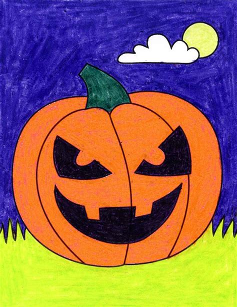 Easy How to Draw a Jack-o-Lantern Jack-o-Lantern Coloring Page