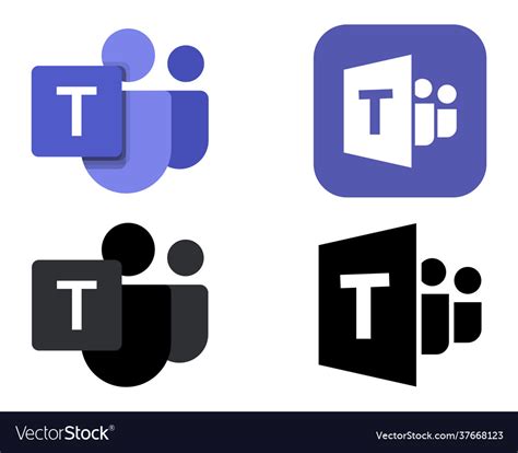 Set microsoft teams logo or icon Royalty Free Vector Image