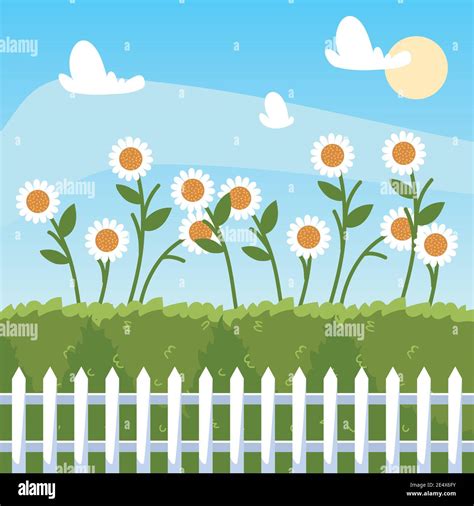 Cartoon Of Garden Flowers High Resolution Stock Photography and Images - Alamy