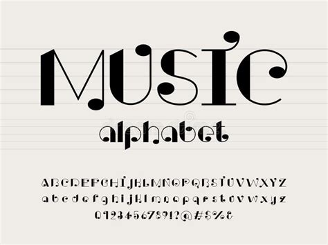 Music font stock vector. Illustration of style, alphabet - 215126654