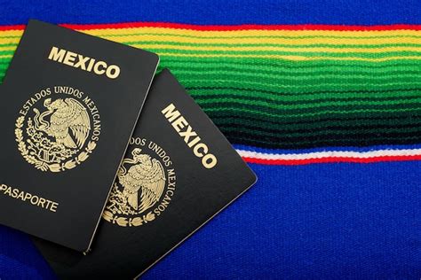 Premium Photo | Mexican passport on colorful serape mexicanity concept