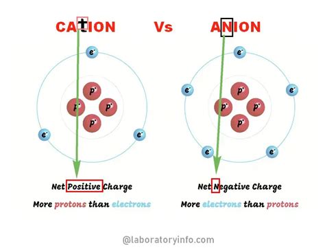 Difference between Cation and Anion - Laboratoryinfo.com