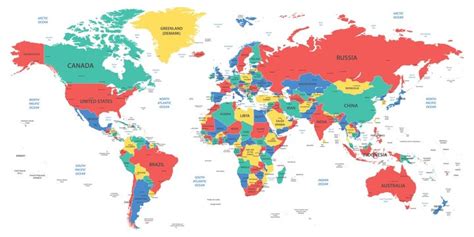 Political Map Of World With Countries And Capitals