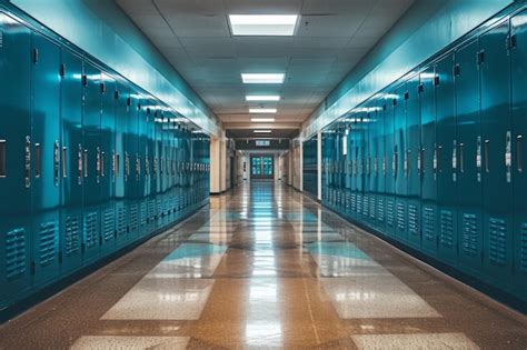 Premium Photo | College hallway with lockers