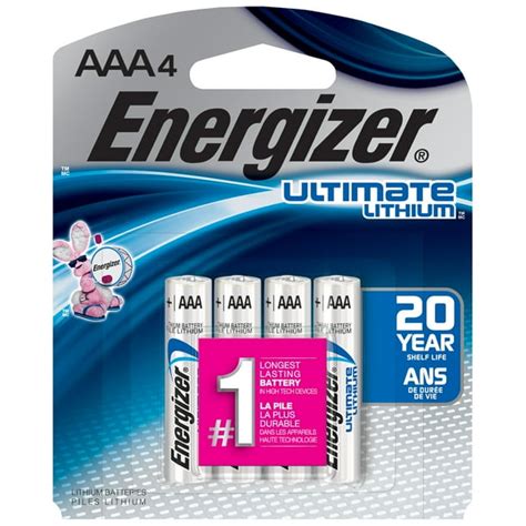 Energizer Ultimate Lithium AAA Batteries, 4 Pack - Walmart.com - Walmart.com