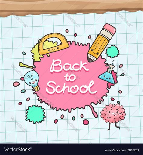 Cute cartoon characters back to school background Vector Image