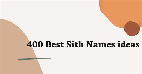 Sith Names: 400+ Funny Sith Name Ideas