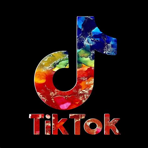 Rainbow and Gold Tik Tok Logo with Ink | Wallpaper iphone neon, Logo ...