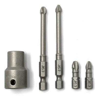 True JIS Metric Screwdriver Screw Driver Bits #2 #3 & 1/4" Socket 0059-005/007 | eBay