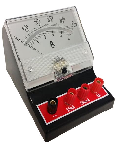 Gsc International Analog Ammeter, 0Ma To 50Ma, 0Ma To 500Ma, 0A To 5A; Dc