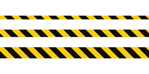 Warning tape with yellow and black diagonal stripes. Warn stop seamless ...