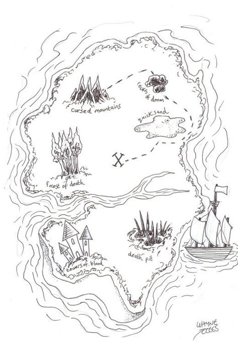 How To Draw A Pirate Treasure Map | Pirate maps, Pirate treasure maps, Treasure maps