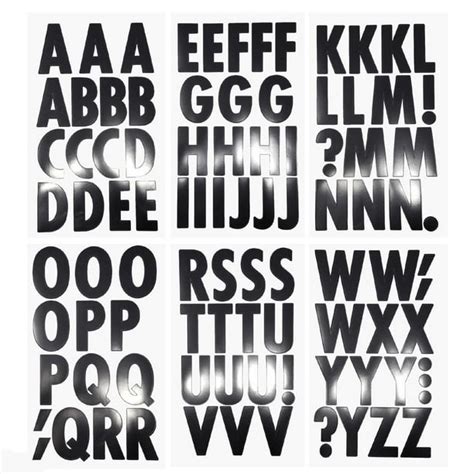 Big Font Alphabet Letter Stickers, Caps, 3-Inch, 82-Count, Black ...