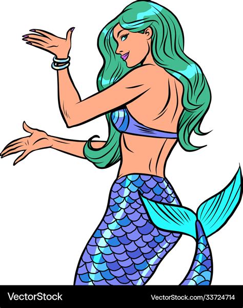 Mermaid mythical creature beautiful woman Vector Image