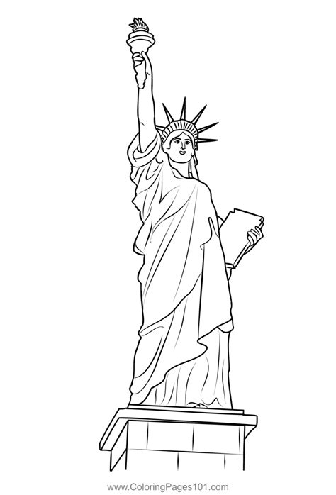 Statue Of Liberty Coloring Page for Kids - Free USA Printable Coloring Pages Online for Kids ...