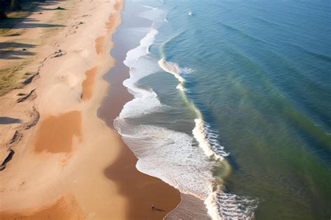 Premium AI Image | aerial view of a sandy beach