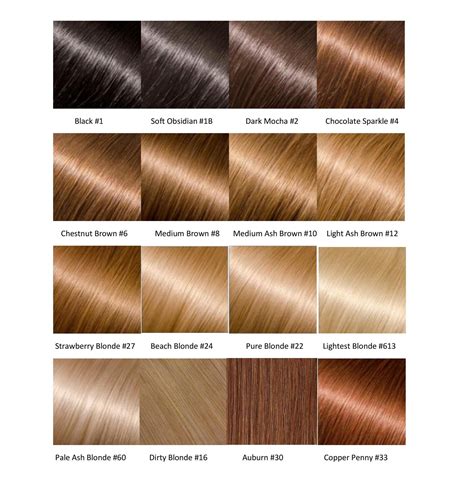 An Entire Hair Color Chart for Hair Extensions - Glossie Hair – Glossie ...