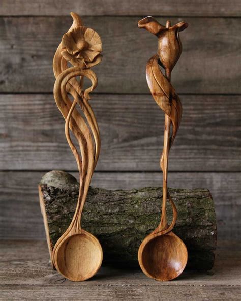 35 Amazing Carved Wooden Spoons | Wooden spoon carving, Hand carved wooden spoons, Wood spoon ...