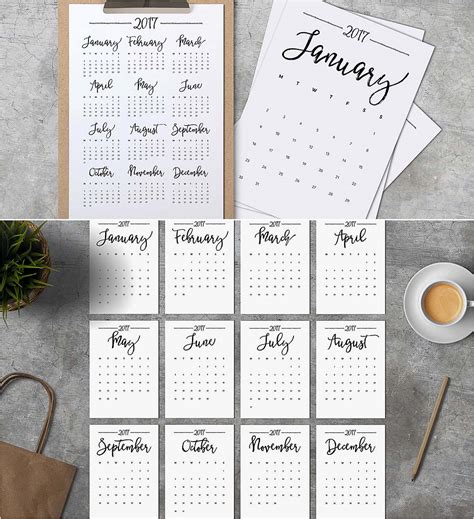 Calendar minimalistic 2017 | Free download