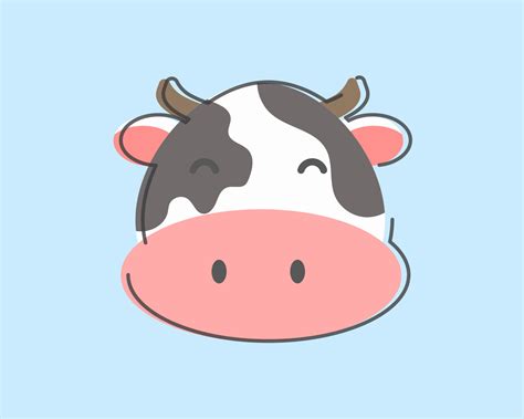 Happy cow face. Cartoon vector icon style for your design 8144237 ...