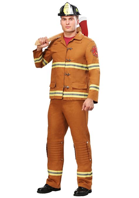 Tan Firefighter Uniform Costume for Men