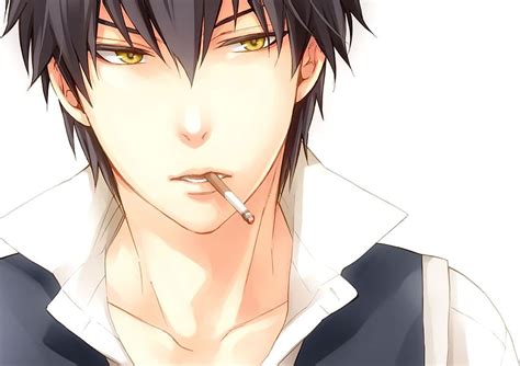 Anime Guys - Anime Black Hair Yellow Eyes Boy,, Anime Smoking HD wallpaper | Pxfuel