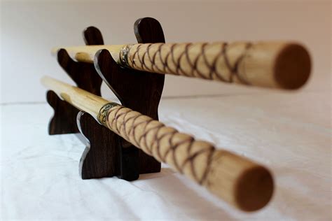 Twin Cobras Art Arnis Sticks - Hickory Martial Arts Decor