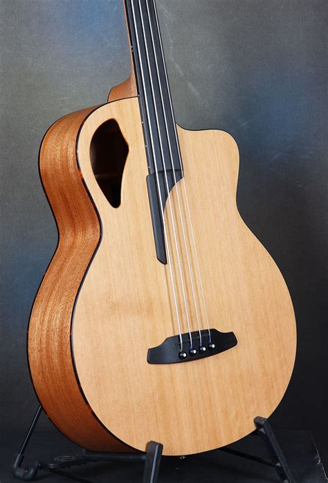 acoustic fretless bass guitar – fretless acoustic bass for sale – QFB66