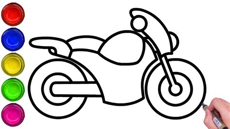 EASY DRAWING OF A MOTORCYCLE FOR KIDS | HOW TO DRAW A MOTORCYCLE EASY STEP BY STEP | DRAW ...