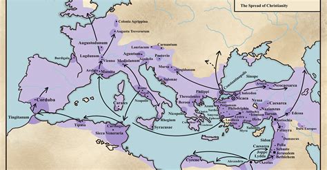 Spread of Christianity Map (up to 600 CE) (Illustration) - World ...