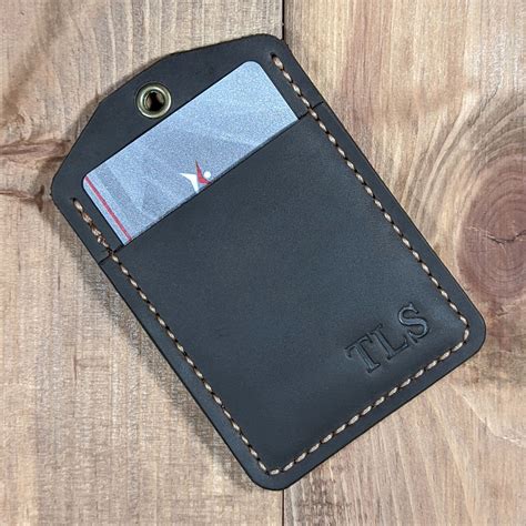 Leather id card holder wallet, Leather id card case, Leather cardholder with id card window CH021