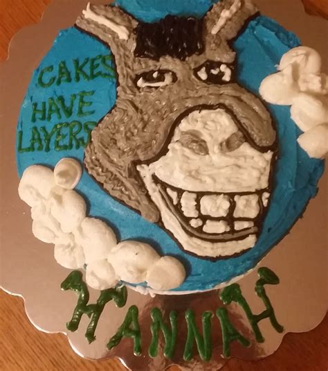 Donkey Shrek Cake Cakes Have Layers Buttercream Burro Do Shrek, Shrek Donkey, Shrek Cake, Ugly ...