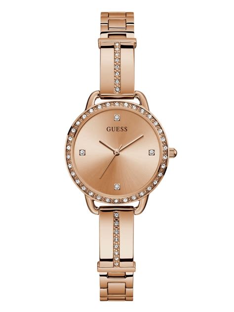 Rose Gold-Tone Crystal Analog Watch | GUESS