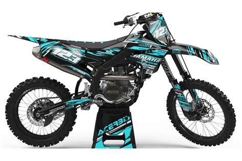 Custom dirt bike Graphics kit YAMAHA JUST1 TEAL | custom-graphics-mx