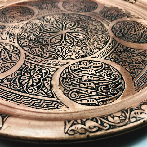 Turkish Coffee Set Set of 2 Coffee Set Copper Serving Tray | Etsy