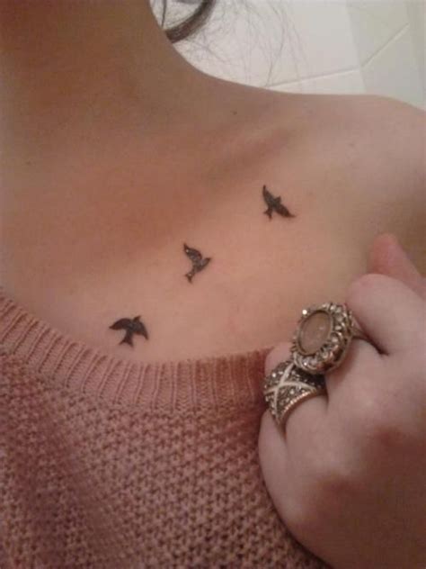 Three Bird Tattoos on Chest Three Birds Tattoo, Small Bird Tattoos ...