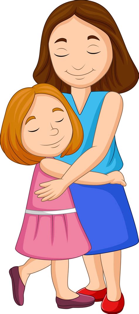 Illustration of Mother and daughter hugging 8388651 Vector Art at Vecteezy