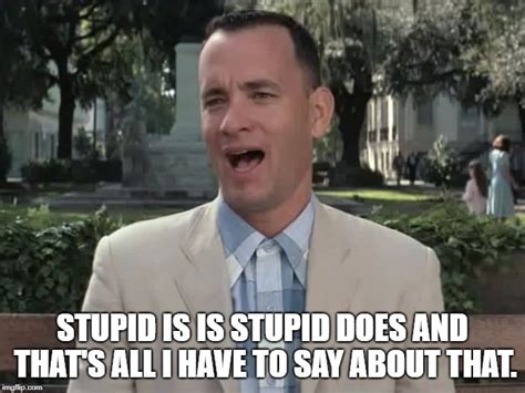 Forrest Gump Stupid Is As Stupid Does Meme - Meme Walls