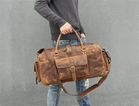 Leather Weekender Bag Leather Duffle Bag Large Travel Bag - Etsy